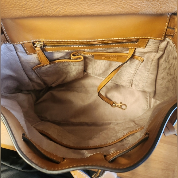 Michael Kors Romy Medium Sized Tan Leather Backpack - Picture 11 of 11